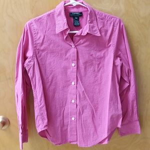 Lauren Ralph Lauren 10Petite Raspberry Long Sleeve